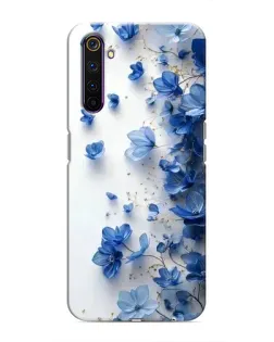 Чехол для Realme 6 Pro с картинкой «Голубой цветочный каскад»