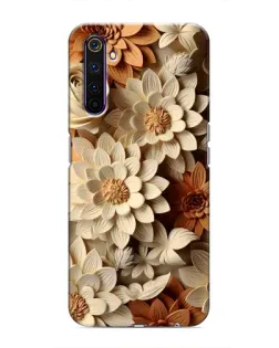 Чехол для Realme 6 Pro с картинкой «Бежевый флористический декор»