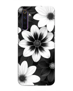 Чехол для Realme 6 Pro с картинкой «Монохромные астры»