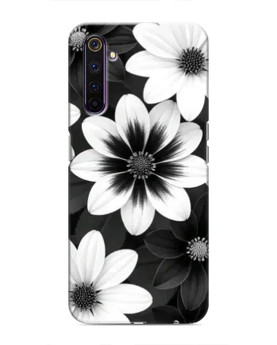Чехол для Realme 6 Pro с картинкой «Монохромные астры»