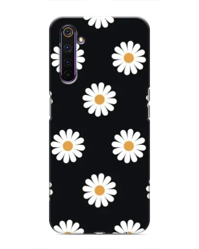 Чехол для Realme 6 Pro с картинкой «Ромашки на черном»