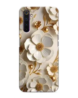 Чехол для Realme 6 Pro с картинкой «Белие бумажние  цвети»