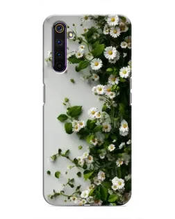 Чехол для Realme 6 Pro с картинкой «Ветка мелких белых цветов»