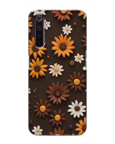 Чехол для Realme 6 Pro с картинкой «Узор из маленьких подсолнухов»