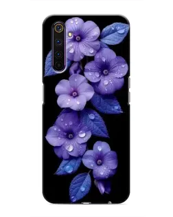 Чехол для Realme 6 Pro с картинкой «Фиолетовые цветы с росою»
