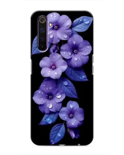 Чехол для Realme 6 Pro с картинкой «Фиолетовые цветы с росою»