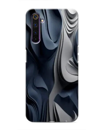 Чехол для Realme 6 Pro с картинкой «Объемные синие складки»