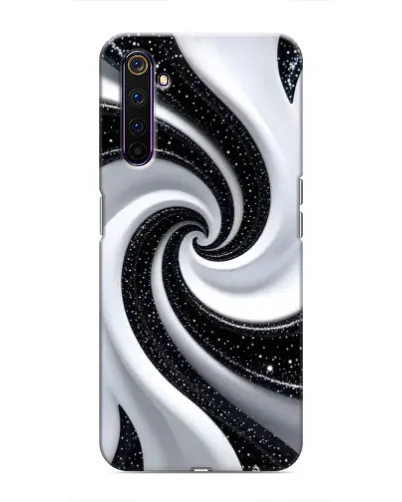 Чехол для Realme 6 Pro с картинкой «Черно-белая спираль»