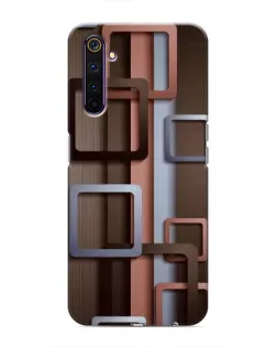 Чохол для Realme 6 Pro з картинкою «Коричневі об'ємні квадрати»