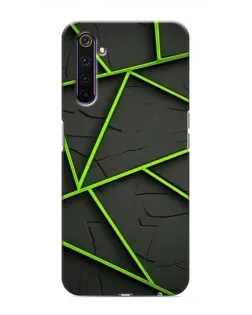 Чехол для Realme 6 Pro с картинкой «Зеленые геометрические линии»