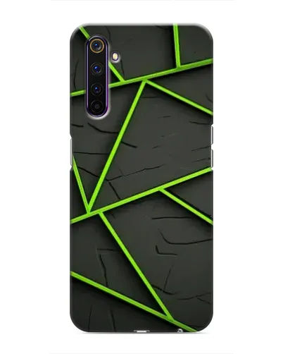 Чехол для Realme 6 Pro с картинкой «Зеленые геометрические линии»