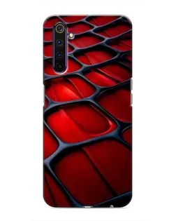 Чехол для Realme 6 Pro с картинкой «Красная глянцевая сетка»