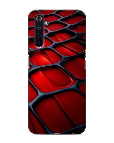 Чехол для Realme 6 Pro с картинкой «Красная глянцевая сетка»