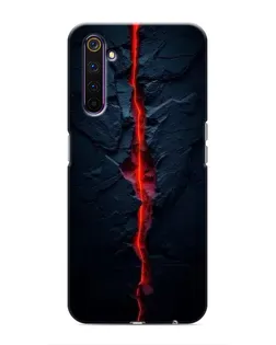 Чехол для Realme 6 Pro с картинкой «Kрасная лавовая трещина»