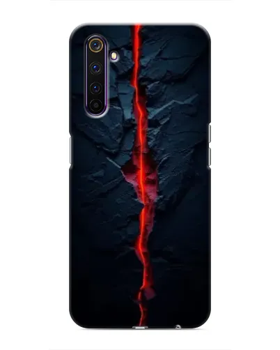 Чехол для Realme 6 Pro с картинкой «Kрасная лавовая трещина»