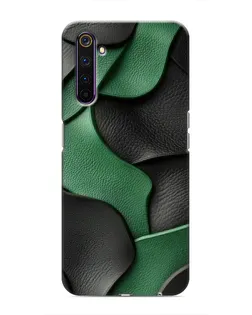Чехол для Realme 6 Pro с картинкой «Зеленые кожаные волны»