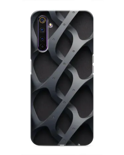 Чехол для Realme 6 Pro с картинкой «Объемное серое плетение»