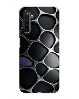 Чехол для Realme 6 Pro с картинкой «Объемная темная решетка»