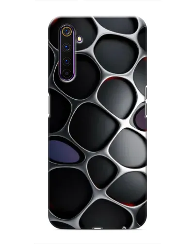 Чехол для Realme 6 Pro с картинкой «Объемная темная решетка»