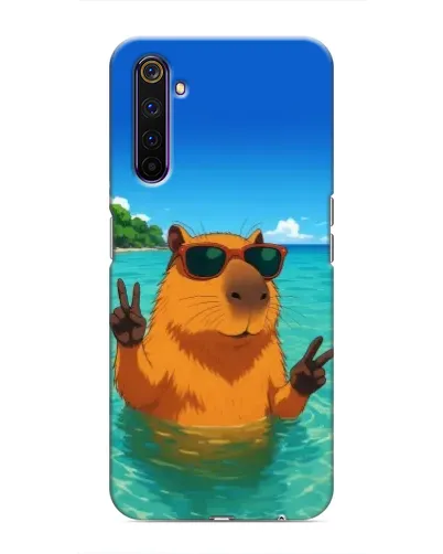 Чехол для Realme 6 Pro с картинкой «Морская капибара»