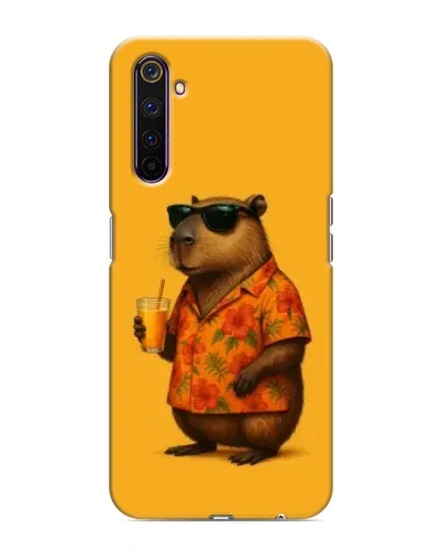 Чехол для Realme 6 Pro с картинкой «Капибара на отдыхе»