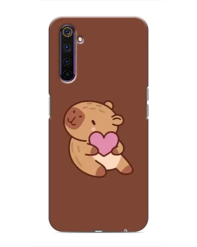 Чехол для Realme 6 Pro с картинкой «Капибара с сердцем»