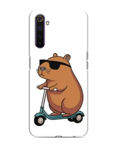 Чехол для Realme 6 Pro с картинкой «Капибара на самокате»