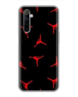 Чехол для Realme 6 с картинкой «Jordan Red Pattern»
