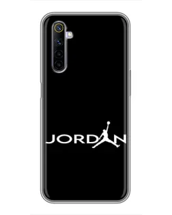 Чехол для Realme 6 с картинкой «Jordan White Logo»