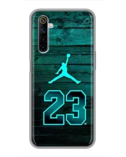 Чехол для Realme 6 с картинкой «Jordan Cyan 23»