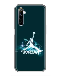 Чехол для Realme 6 с картинкой «Jordan Blue Fire»