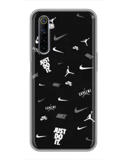 Чехол для Realme 6 с картинкой «Nike Black Pattern»