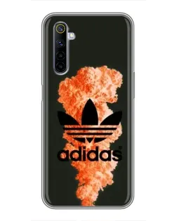 Чехол для Realme 6 с картинкой «Оранжевый дым Adidas»