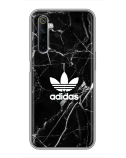 Чехол для Realme 6 с картинкой «Белый мрамор Adidas»