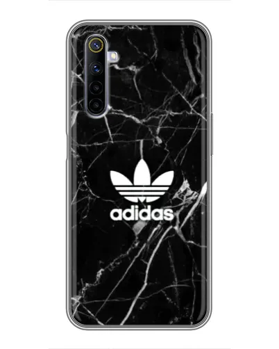 Чехол для Realme 6 с картинкой «Белый мрамор Adidas»