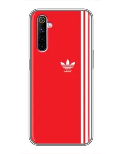 Чехол для Realme 6 с картинкой «Красный минимализм Adidas»