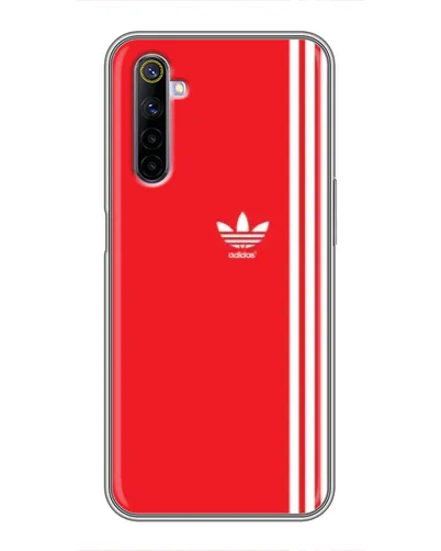 Чехол для Realme 6 с картинкой «Красный минимализм Adidas»