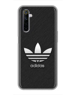 Чехол для Realme 6 с картинкой «Adidas Карбоновая текстура»