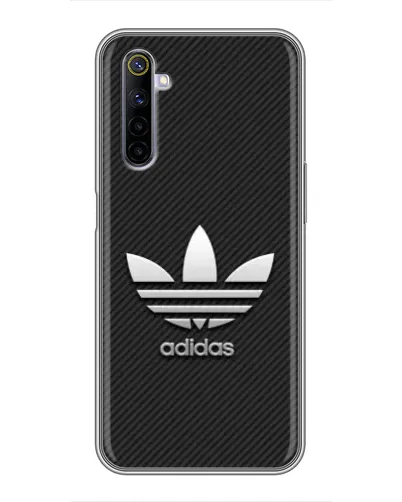 Чехол для Realme 6 с картинкой «Adidas Карбоновая текстура»
