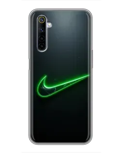 Чехол для Realme 6 с картинкой «Неоновый контур Nike» Чехол для Realme 6 с картинкой «Неоновый контур Nike»