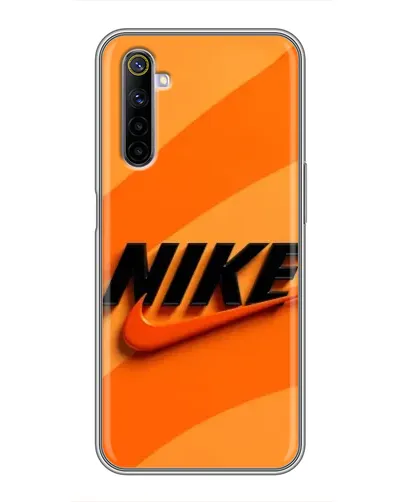 Чехол для Realme 6 с картинкой «Оранжевый драйв Nike»