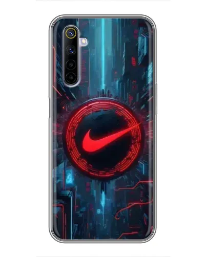 Чехол для Realme 6 с картинкой «Техногенный стиль Nike»