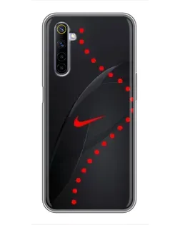 Чехол для Realme 6 с картинкой «Абстрактный дизайн Nike»