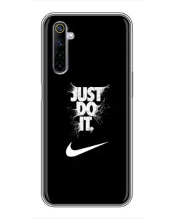 Чехол для Realme 6 с картинкой «Текстовый принт Nike»