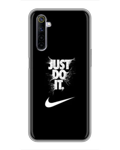 Чехол для Realme 6 с картинкой «Текстовый принт Nike»