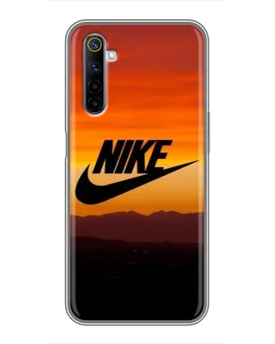 Чехол для Realme 6 с картинкой «Nike — вечерний горизонт»