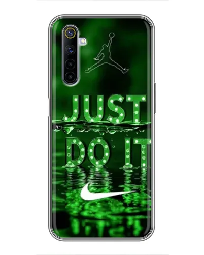 Чехол для Realme 6 с картинкой «Зеленый неоновый Nike»
