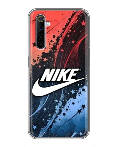 Чехол для Realme 6 с картинкой «Градиентный принт Найк»