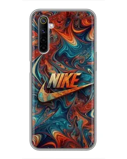 Чехол для Realme 6 с картинкой «Nike в абстракции»