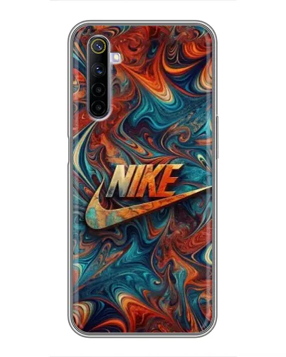 Чехол для Realme 6 с картинкой «Nike в абстракции»